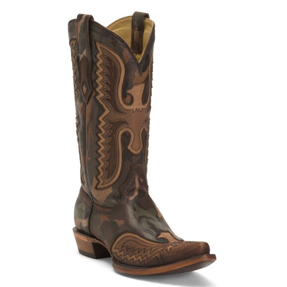 CORRAL BOOTS  Mexico Leather Eagle Inlay And Embroidery Western Boots - Picture 1 of 2